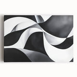 Black and White Geometric Wall Art - Modern Abstract Canvas Print