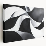 Black and White Geometric Wall Art - Modern Abstract Canvas Print