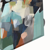 Large Abstract Wall Decor – Teal, Earth Tones & Geometric Energy