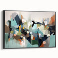 Large Abstract Wall Decor – Teal, Earth Tones & Geometric Energy