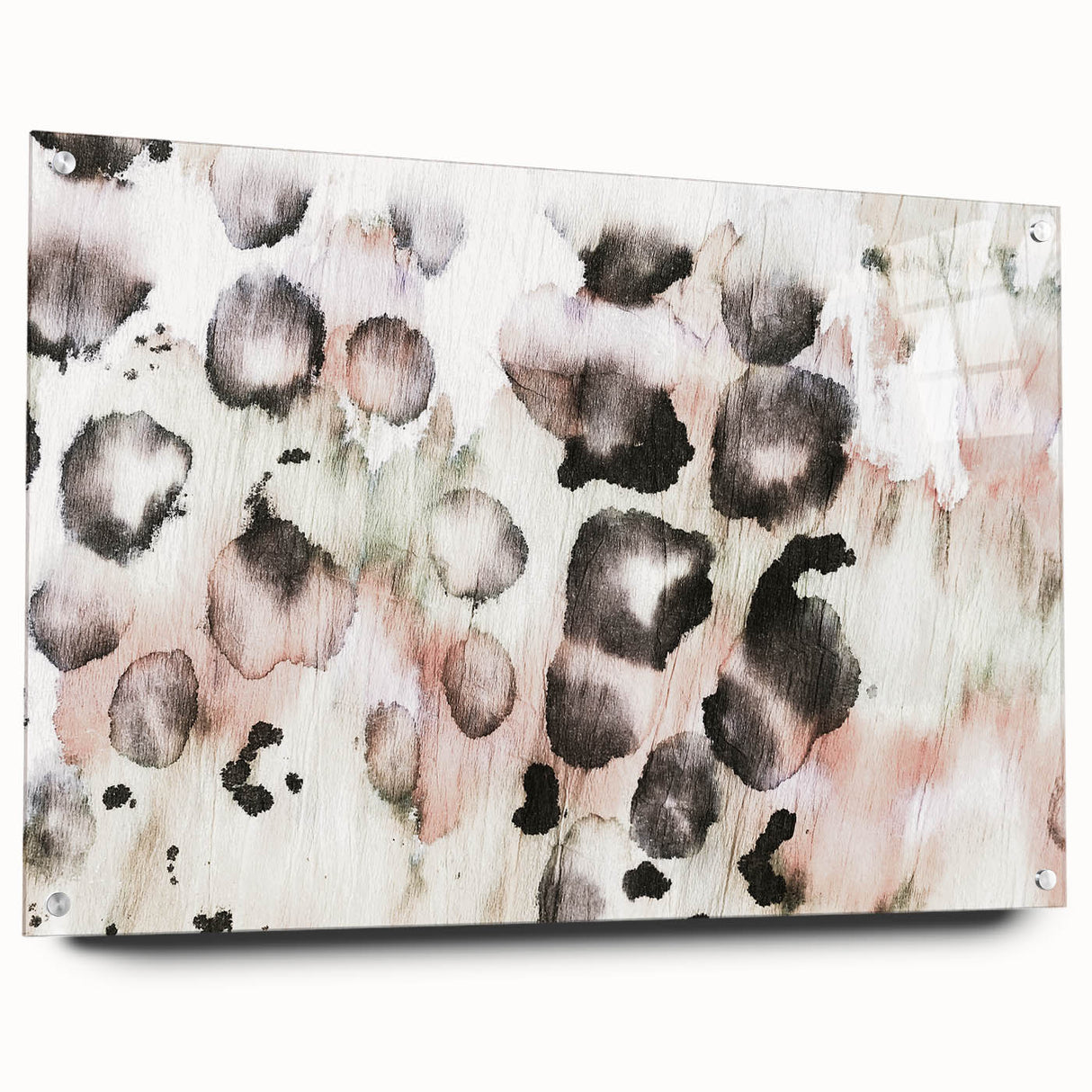 Earthen Harmony Abstracts – Blush and Black Modern Watercolor Wall Art