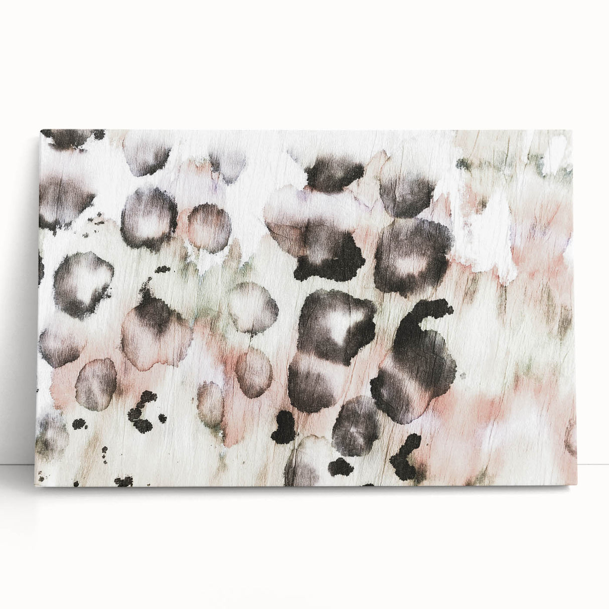 Earthen Harmony Abstracts – Blush and Black Modern Watercolor Wall Art