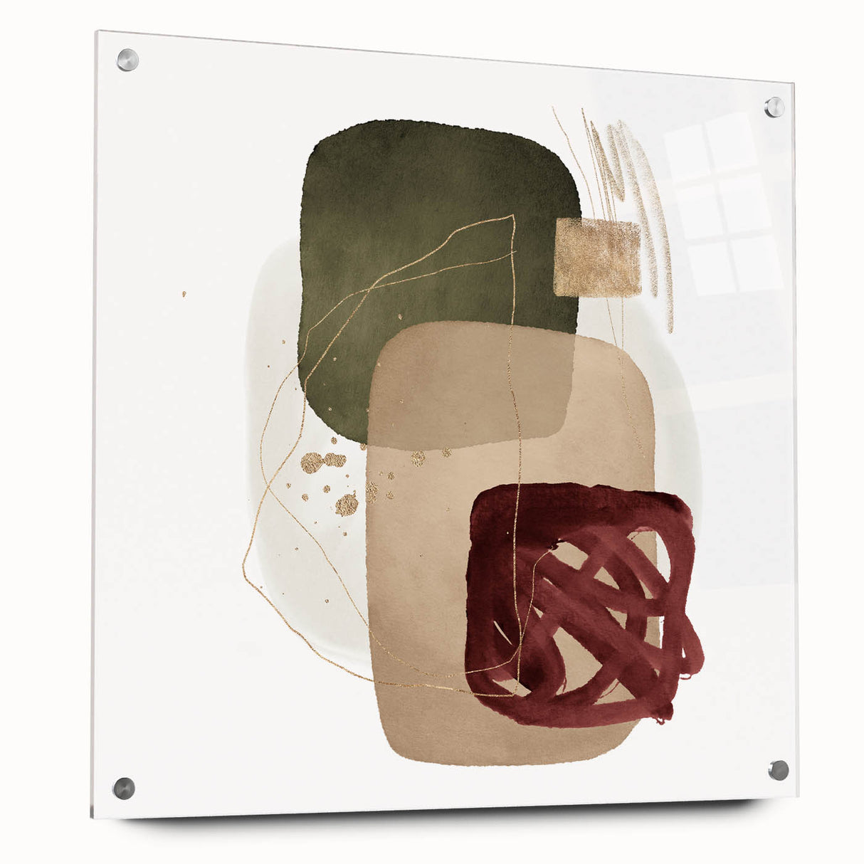 Geometric Minimalist Abstract Wall Art – Framed Modern Canvas Print