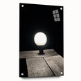 Contemporary Minimalist Nature Art – Night Lamp on Wooden Texture