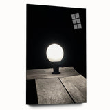 Contemporary Minimalist Nature Art – Night Lamp on Wooden Texture