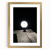 Contemporary Minimalist Nature Art – Night Lamp on Wooden Texture