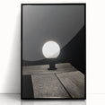 Contemporary Minimalist Nature Art – Night Lamp on Wooden Texture
