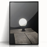 Contemporary Minimalist Nature Art – Night Lamp on Wooden Texture