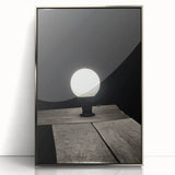 Contemporary Minimalist Nature Art – Night Lamp on Wooden Texture