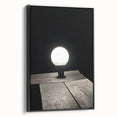 Contemporary Minimalist Nature Art – Night Lamp on Wooden Texture