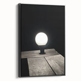 Contemporary Minimalist Nature Art – Night Lamp on Wooden Texture
