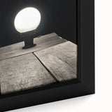 Contemporary Minimalist Nature Art – Night Lamp on Wooden Texture