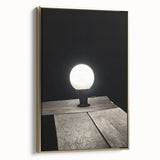 Contemporary Minimalist Nature Art – Night Lamp on Wooden Texture