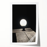 Contemporary Minimalist Nature Art – Night Lamp on Wooden Texture
