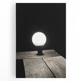 Contemporary Minimalist Nature Art – Night Lamp on Wooden Texture