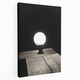 Contemporary Minimalist Nature Art – Night Lamp on Wooden Texture