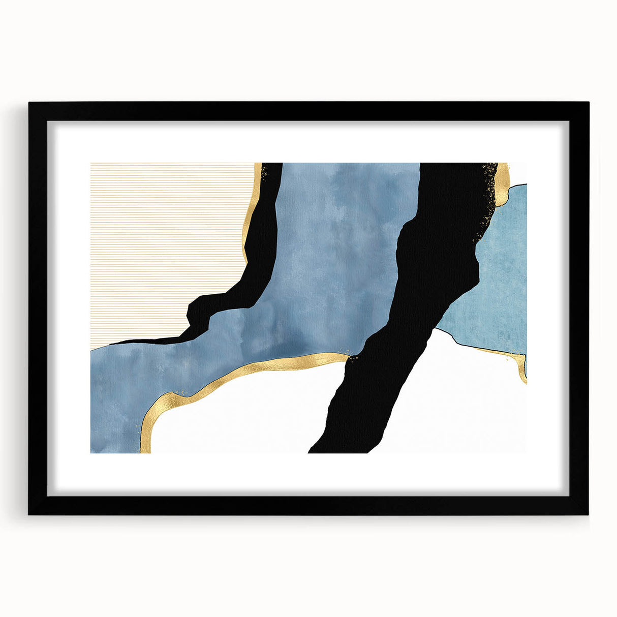 Contemporary Canvas Prints - Blue & Gold Modern Abstract Art