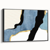 Contemporary Canvas Prints - Blue & Gold Modern Abstract Art