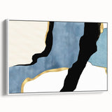 Contemporary Canvas Prints - Blue & Gold Modern Abstract Art