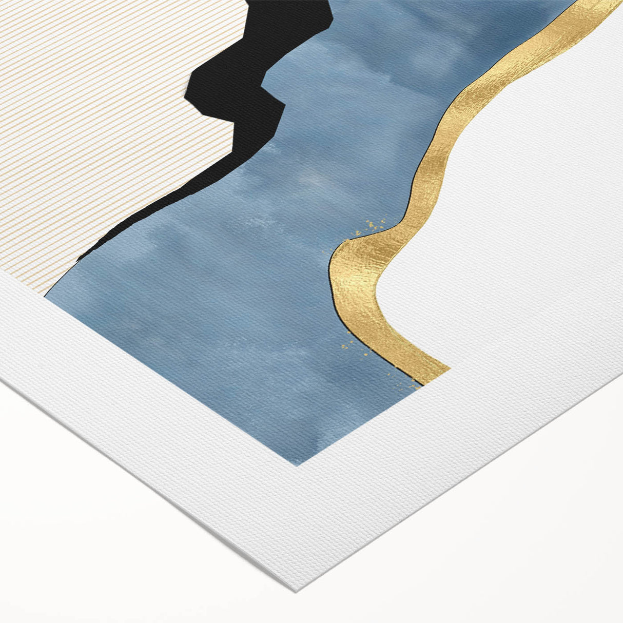 Contemporary Canvas Prints - Blue & Gold Modern Abstract Art