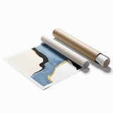 Contemporary Canvas Prints - Blue & Gold Modern Abstract Art