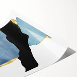 Contemporary Canvas Prints - Blue & Gold Modern Abstract Art