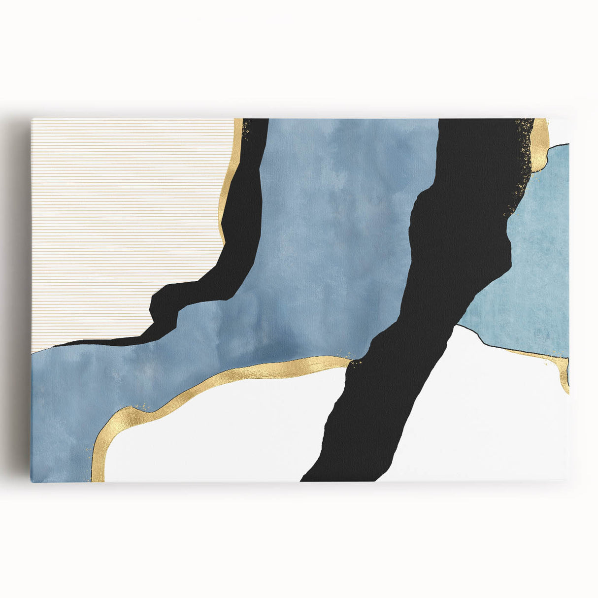 Contemporary Canvas Prints - Blue & Gold Modern Abstract Art