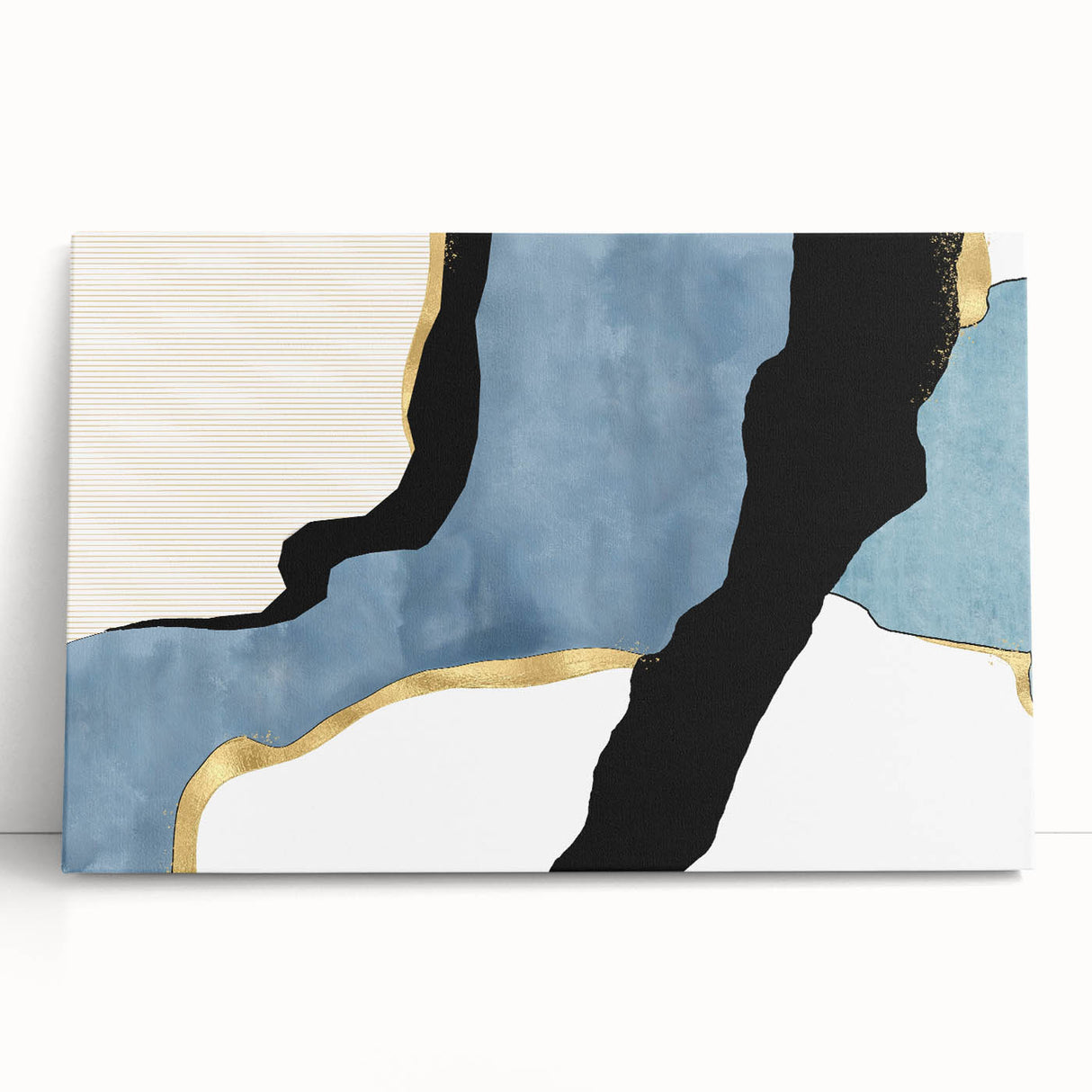 Contemporary Canvas Prints - Blue & Gold Modern Abstract Art