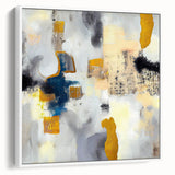 Abstract Canvas Wall Art – Contemporary Modern Painting in Gold & Blue