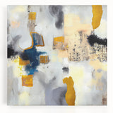 Abstract Canvas Wall Art – Contemporary Modern Painting in Gold & Blue