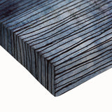 Contemporary Framed Abstract Art – Gold Lotus Over Blue Textures