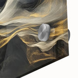Mystic Drift – Fluid Acrylic Wall Decor in Black, Gold, and White
