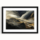 Mystic Drift – Fluid Acrylic Wall Decor in Black, Gold, and White