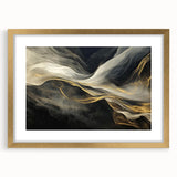 Mystic Drift – Fluid Acrylic Wall Decor in Black, Gold, and White