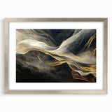 Mystic Drift – Fluid Acrylic Wall Decor in Black, Gold, and White