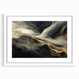 Mystic Drift – Fluid Acrylic Wall Decor in Black, Gold, and White