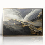Mystic Drift – Fluid Acrylic Wall Decor in Black, Gold, and White