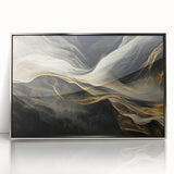 Mystic Drift – Fluid Acrylic Wall Decor in Black, Gold, and White