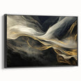 Mystic Drift – Fluid Acrylic Wall Decor in Black, Gold, and White