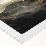 Mystic Drift – Fluid Acrylic Wall Decor in Black, Gold, and White