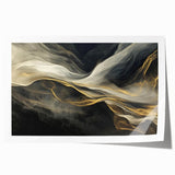 Mystic Drift – Fluid Acrylic Wall Decor in Black, Gold, and White