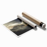 Mystic Drift – Fluid Acrylic Wall Decor in Black, Gold, and White