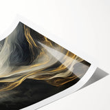 Mystic Drift – Fluid Acrylic Wall Decor in Black, Gold, and White
