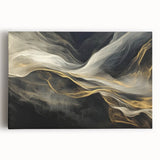 Mystic Drift – Fluid Acrylic Wall Decor in Black, Gold, and White
