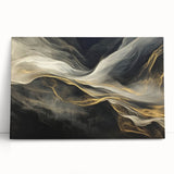 Mystic Drift – Fluid Acrylic Wall Decor in Black, Gold, and White