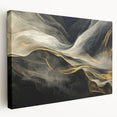 Mystic Drift – Fluid Acrylic Wall Decor in Black, Gold, and White