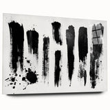 Minimalist Black and White Abstract Art - Bold Brushstroke Canvas