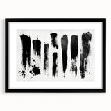 Minimalist Black and White Abstract Art - Bold Brushstroke Canvas