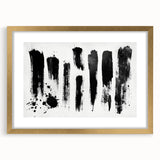 Minimalist Black and White Abstract Art - Bold Brushstroke Canvas