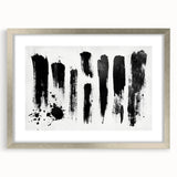 Minimalist Black and White Abstract Art - Bold Brushstroke Canvas